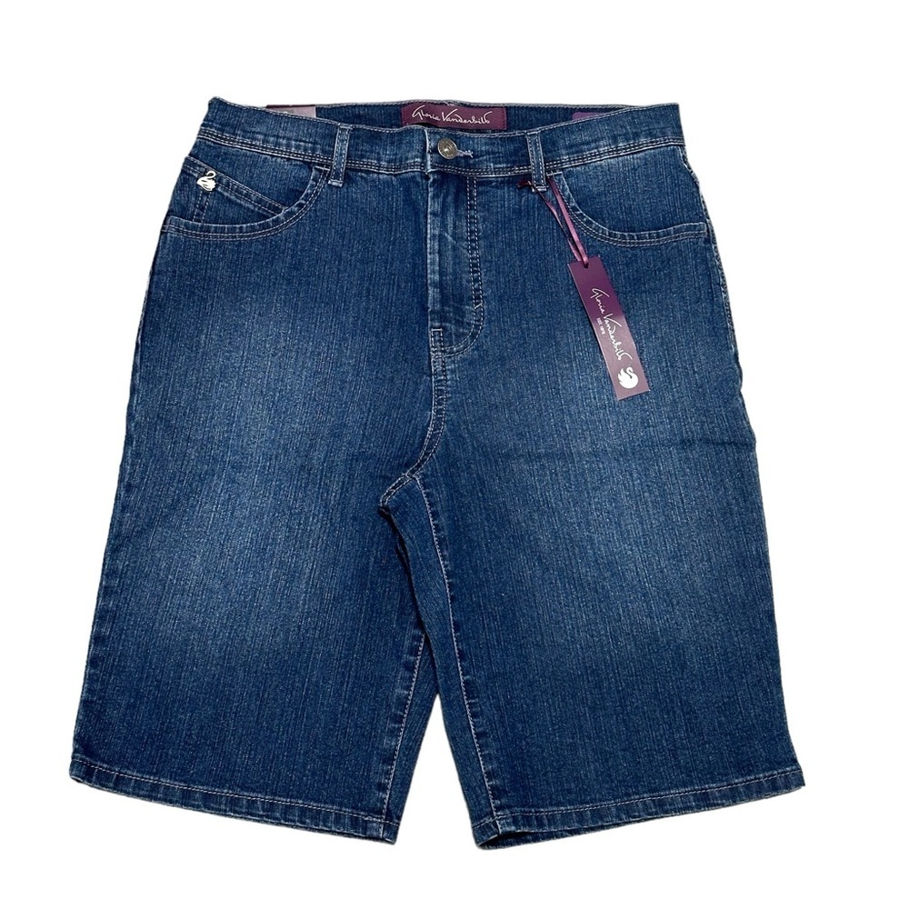 Women's Gloria Vanderbilt 6 Small Shorts Bermuda Jeans Navy Blue Spandex NWT - Picture 3 of 9
